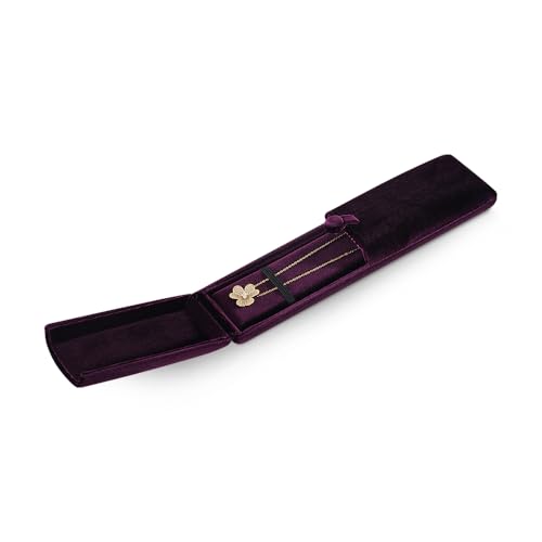 Resilient Velvet Long Jewelry Box for Necklace and Bracelet, Jewelry Organizer Holder for Women Girls Bridal, Pendant Necklace Storage Case for Travel Wedding Retail Display (Purple) - color: Purple, size: Long Chain Box