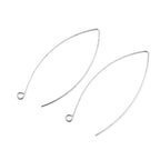 Adabele 50pcs Hypoallergenic Long V Shape Marquise Earring Hooks 45mm Sterling Silver Plated Ear Wire (0.7mm/21 Gauge) DIY Craft Earrings Jewelry Making247-1 - color: Silver