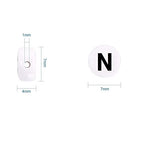 Amaney Letter Beads N 100pcs 7x4mm White Round Acrylic Black Alphabet for Bracelet Jewelry Making - color: N
