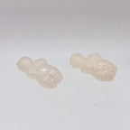 2 Carved Rose Quartz Goddess of Willendorf Beads for Jewelry Making