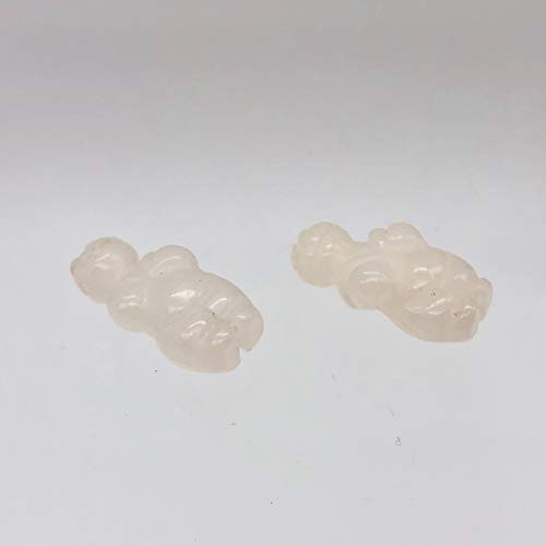 2 Carved Rose Quartz Goddess of Willendorf Beads for Jewelry Making