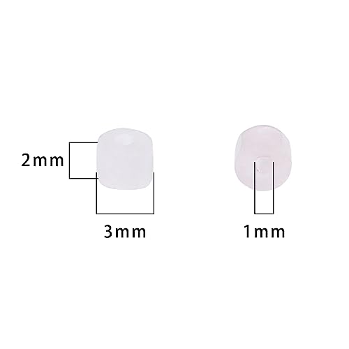 BEADIA Natural Rose Quartz Short Cylinder Beads 2x3mm 155pcs Tube Loose Semi Gemstone Beads for Jewelry Making Design - color: Rose Quartz