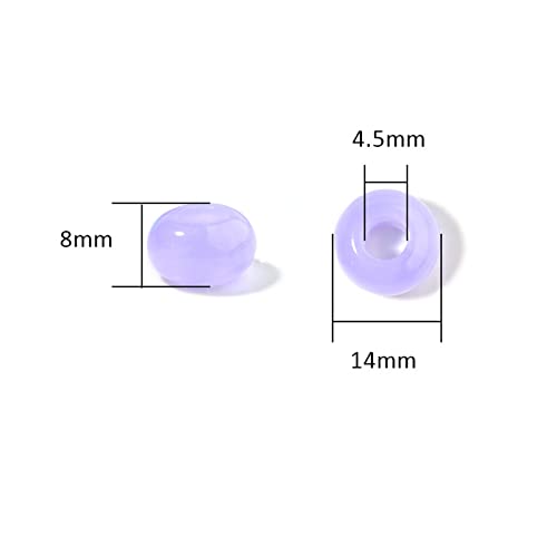 Xeahung 100PCS Acrylic Crystal Beads Round Crackle Beads Charms for Jewelry Making Bracelets Large Hole Spacer Beads for Hanging Charms DIY Art Christmas Ornament Birthday Gifts (Colourful) - color: Colourful