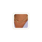 Gold Necklace for Women - Chunky 14K Gold Plated Chain Necklace Cuban Link Paperclip Chain Herringbone Statement Choker Necklace for Women Simple Trendy Jewelry Gifts - style: 10mm-paperclip chain-gd-1