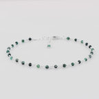 Natural Gemstone Cluster Anklets, Silver Plated Rosary Ankle Bracelet, Handmade Boho Jewelry for Women, Hypoallergenic Lightweight Crystals Beads Chain, Gift for Her, 9+1.50inch