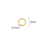 BEADIA 18K Gold Plated Jump Rings Non Tarnish 6mm 400pcs for Jewelry Making Findings - color: Gold, size: 0.7x6mm