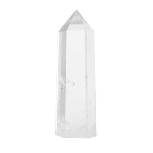 Luckeeper 3" Clear Quartz Crystal Wand Obelisk | Polished 6 Faceted Reiki Chakra Meditation Therapy,1PCS - size: 3" Tall