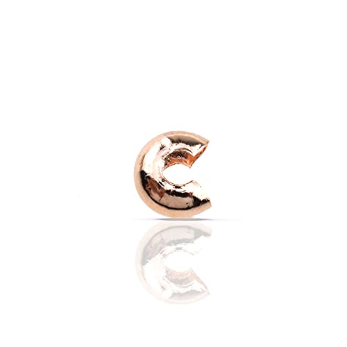 Crimp Bead Knot Covers 5mm Outer Dia Half Round Open Form a Ball Easy to Position Two Sides Keep Flush Close Neatly Evenly Stop Wire Wear No Irritate for Jewelry Craft Rose Gold 100pcs - size: Rose Gold 5mm 100Pcs