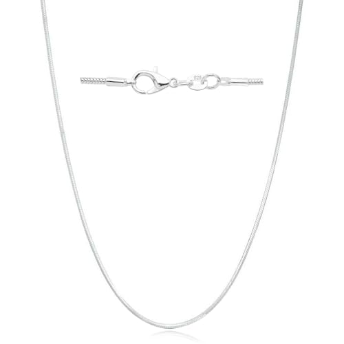925 Sterling Silver Chain Necklace for Women 16-24 Inch Silver Jewelry Gift - size: 20 Inch, style: Round Snake Chain 1mm