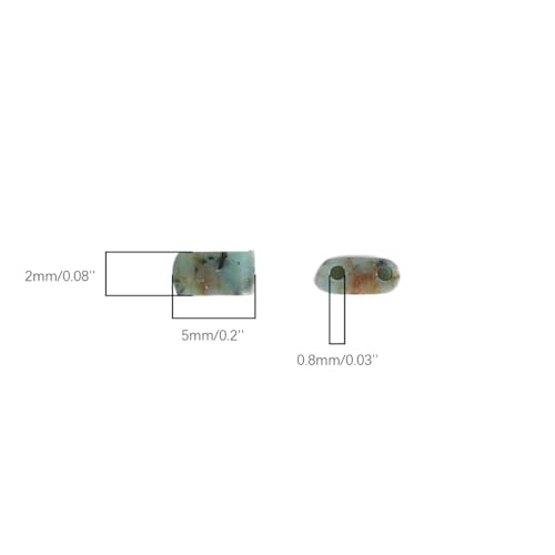 Beadia Natural African Turquoise Stone Tila Beads 5x2mm Rectangle 2-Hole Spacer Beads for DIY Bracelet Earring Making 15"/Strand - color: African Turquoise, size: 5x2mm