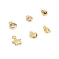 INSPIRELLE 60pcs Crystal Mini Charm Gold Plated Long-Lasting Cute Pendants for Jewerly Bracelet Necklace Making