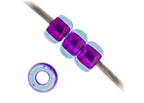 Miyuki Japanese Glass Seed Beads 22gms 11/0 in Luster Aqua Fuchsia Lined - color: Luster Aqua Fuchsia Lined