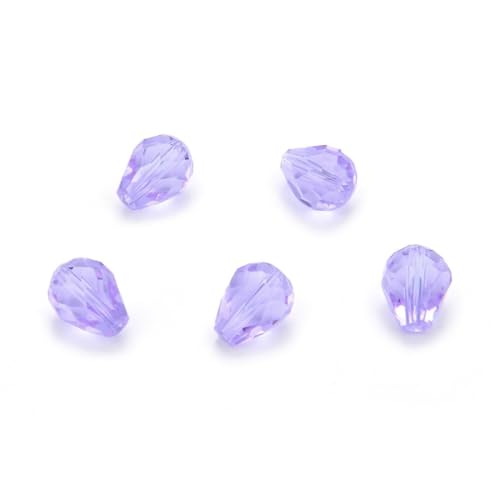 24pcs Adabele Austrian 8mm Faceted Teardrop Loose Crystal Beads Light Violet Compatible with 5500 Swarovski Crystals Preciosa SST-804 - color: Light Violet, size: 8mm x 6mm - 24pcs