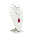 Novel Box White Leatherette Bust Stand Jewelry Necklace Display 8x5x15.5 Inches - Freestanding Travel Necklace Holder Stand - Necklace Mannequin Organizer Stands - Necklace Displays X-Large - color: White Leatherette, size: X-Large