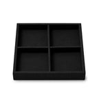 Oirlv Microfiber 4 Grids Stackable Jewelry Display Tray Multi-Compartment Travel Jewelry Tray - style: P13714