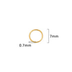 BEADIA 18K Gold Plated Jump Rings Non Tarnish 7mm 300pcs for Jewelry Making Findings - color: Gold, size: 0.7x7mm