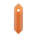 Orange Aventurine 32mm Natural Gemstone Hexagonal Wand Jewelry Making Crystal Pointed Chakra Reiki Healing Beads 2mm Hole Drilled(Pack of 10) - color: Orange Aventurine