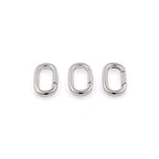 18K Gold Filled Oval Clasp Spring Claps Connector Carabiner Keychain for DIY Jewelry Finding Necklace Bracelet (Silver(12.5x22.5x3mm)) - color: Silver(12.5x22.5x3mm)