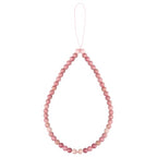Semi-Precious Gem Stones Beaded Phone Charm Cell Phone Lanyard Wrist Strap Handmade Natural Gemstone Phone Chain string - color: Rhodonite
