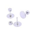 80pcs Stainless Steel Screw Back Earring Posts 8mm Pad Flat Bezel Blanks DIY Studs for Jewelry Making Supplies
