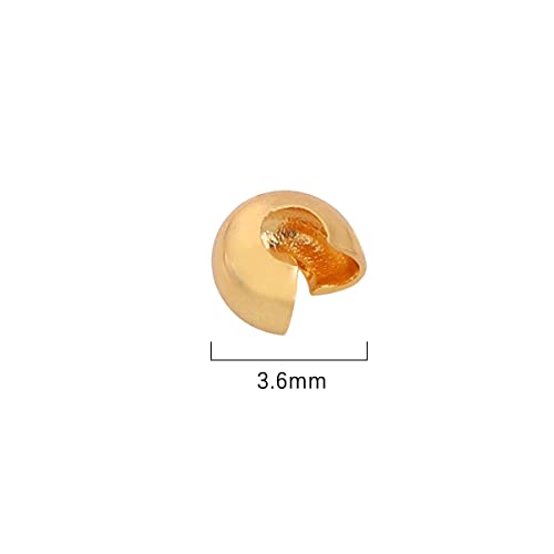 BEADIA 18K Gold Plated Open Crimp Beads Non Tarnish 3.6mm 300pcs for Jewelry Making Findings - color: Open Crimp Beads Gold, size: 3.6mm