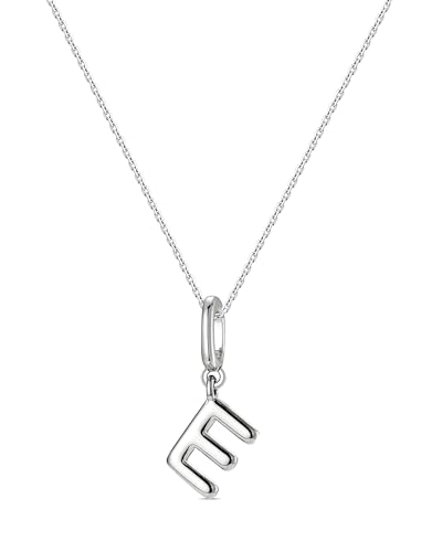 OVRUNS Initial Charm for Women,Letter Bracelet Necklace Charms Alphabet Pendant Charms With Clasp - color: Silver, style: Letter E