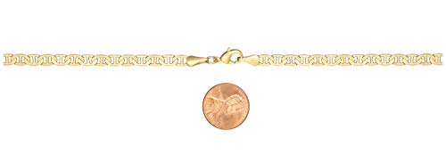 Barzel 18K Gold Plated Mariner Chain Necklace for Women, Flat Marina - Made in Brazil - color: 5MM Gold, size: 20 Inches