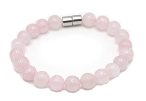 Rose Quartz Bracelet - 8mm Healing Crystal for Love, Unisex - color: 02: Rose Quartz, style: F: 8.3-8.7 inches