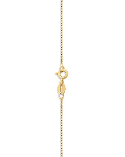 Amazon Essentials Sterling Yellow Gold or Silver Thin 0.8mm Box Chain Necklace - color: Yellow Gold, size: 16"