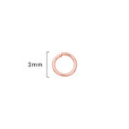 BEADIA Rose Gold Plated Jump Rings Non Tarnish 3mm 1200pcs for Jewelry Making Findings - color: Rose Gold, size: 0.5x3mm