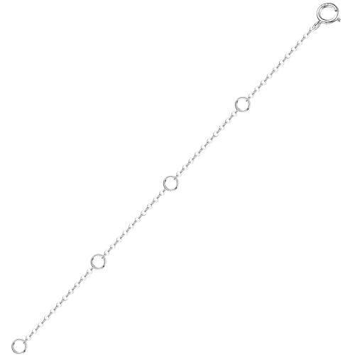 14K Solid Gold Necklace Extender Real Bracelet Extender 2 3 4 Inch Durable Adjustable Chain Gold Anklets Extension for Women 2" 3" 4" (14K White Gold-4 IN) - color: 14K White Gold-4 IN
