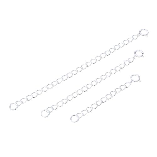 1pc Adabele Authentic 925 Sterling Silver Chain Extender with Clasp Removable Adjustable 3 inch Cable Chain Extension for Necklace Bracelet Anklet Jewelry Making SS274-3 - color: Silver, size: 3 Inch - 1pc