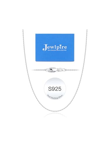 Jewlpire 18k Gold Plated 925 Sterling Silver Chain Necklace for Women, 1.3mm Thin & Dainty & Sturdy Cable Chain Necklace Women's Chain Necklaces 14/16/17/18/20/22/24 Inch - color: 925 Sterling Silver, size: 18 Inch
