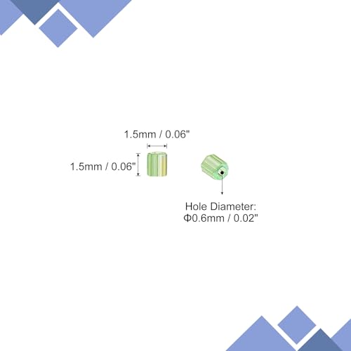uxcell 1400Pcs Glass Bugle Beads, 1.5x1.5mm Tube Mini Loose Glass Seed Spacer Bead for DIY Earrings Necklaces Bracelets Jewelry Making (Light Green) - color: Light Green, size: 1.5x1.5mm