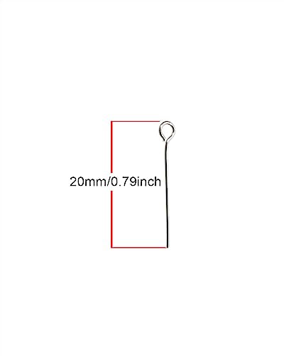 Shapenty 200PCS Mini Metal Wire Eyepins Beading Small Open Eye Head Pins Needles Bulk for DIY Craft Bead Earring Pendant Necklace Bracelet Jewelry Charm Finding Making (20mm/0.79Inch, Silver) - color: Silver, size: 20 mm