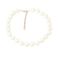 Caiyao Bohemian Colorful Acrylic Round Beaded Choker Necklaces Handmade Adjustable Resin Beads Clavicle Rope Necklace for Women Men Ethnic Costume Party Vacation Jewelry Gifts - color: White