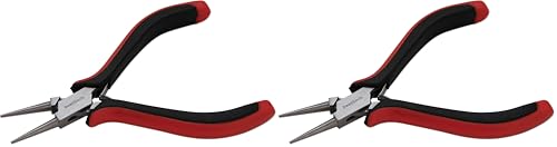 The Beadsmith Round Nose Pliers – Fine Tips – 5 inches (127mm) – Ergonomic Handle with Double Leaf Springs – Jewelry Making Tool for Creating Bracelets, Earrings and Necklaces (Pack of 2) - size: Round Nose - 5" (Pack of 2)