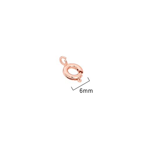 BEADIA Rose Gold Plated Spring Clasps Non Tarnish 6mm 20pcs for Jewelry Making Findings - color: Spring Clasps Rose Gold, size: 6mm