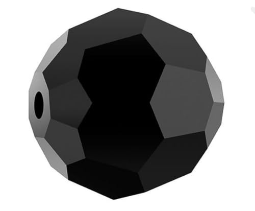 100pcs Adabele Austrian 4mm (0.16 Inch) Small Faceted Loose Round Crystal Beads Jet Black Compatible with 5000 Swarovski Crystals Preciosa SS2R-423 - color: Jet Black, size: 4mm Small (100pcs)