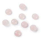 Fashewelry 50Pcs Natural Rose Quartz Cabochon Stone Half Round Beads 10mm Tiny Flat Back Gemstone Chakra Healing Crystal Cover Cabs for Jewelry Making - color: 3-Rose Quartz, size: 10x4~5mm