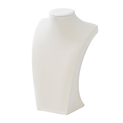 Necklace Bust Stand for Selling, Beige VelvetNecklace Display Holder, Jewelry Necklace Organizer Rack for Home Use or Shop Show (13" Height) - color: Beige Velvet, size: 13" Height (1pc)