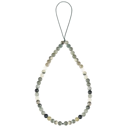 Semi-Precious Gem Stones Beaded Phone Charm Cell Phone Lanyard Wrist Strap Handmade Natural Gemstone Phone Chain string - color: Green Grass Stone