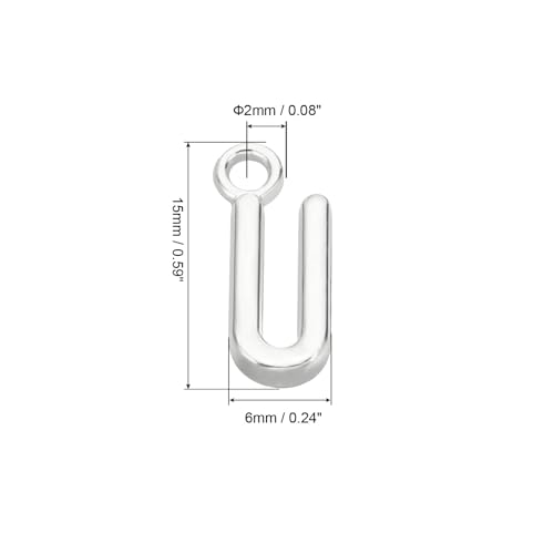 PATIKIL Letter Charm, 50pcs Alphabet Initial Pendant Charm Bulk DIY for Jewelry Making Bracelets Earrings Necklace - style: U