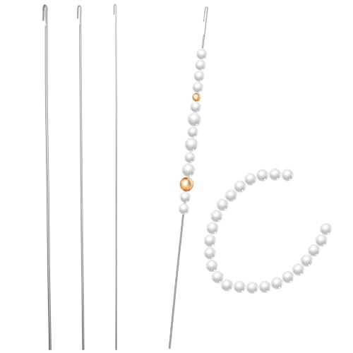 Nogeqi 4 Pcs Beading Needles for Jewelry Making,4 Thickness Styles Bead Spinner Needles,Bead Threader,Needle-Free Beading Supplies for Beaded Bracelets, Necklaces, DIY Handmade(Thin Needle)