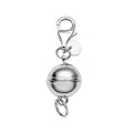 925 Sterling Silver Magnetic Necklace Clasp Rhodium Plated Round Magnetic Clasps for Necklaces Jewelry Lock with Lobster Clasp for Women Women 2.50 Grams Gifts - color: Silver