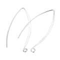 Adabele 100pcs Hypoallergenic Long V Shape Marquise Earring Hooks 45mm Sterling Silver Plated Ear Wire (Strong Wire 0.9mm/19 Gauge) DIY Craft Earrings Jewelry Making250-S - color: Silver