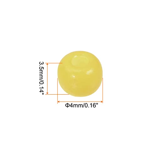 HARFINGTON 2000Pcs Small Glass Beads 6/0 4mm Loose Tiny Round Small Beads for Bracelet Earring Rings Jewelry Making, Light Yellow - color: Light Yellow