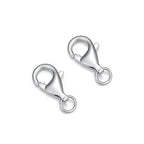 925 Sterling Silver Lobster Clasp for DIY Necklace Bracelet Jewelry Making, Double Spring Clasp with Closed Jump Rings, Necklace Extender Clasp Connector Bracelet Extension (Style 5) - style: Style 5