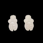 2 Carved Rose Quartz Goddess of Willendorf Beads for Jewelry Making