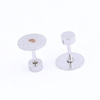 80pcs Stainless Steel Screw Back Earring Posts 8mm Pad Flat Bezel Blanks DIY Studs for Jewelry Making Supplies
